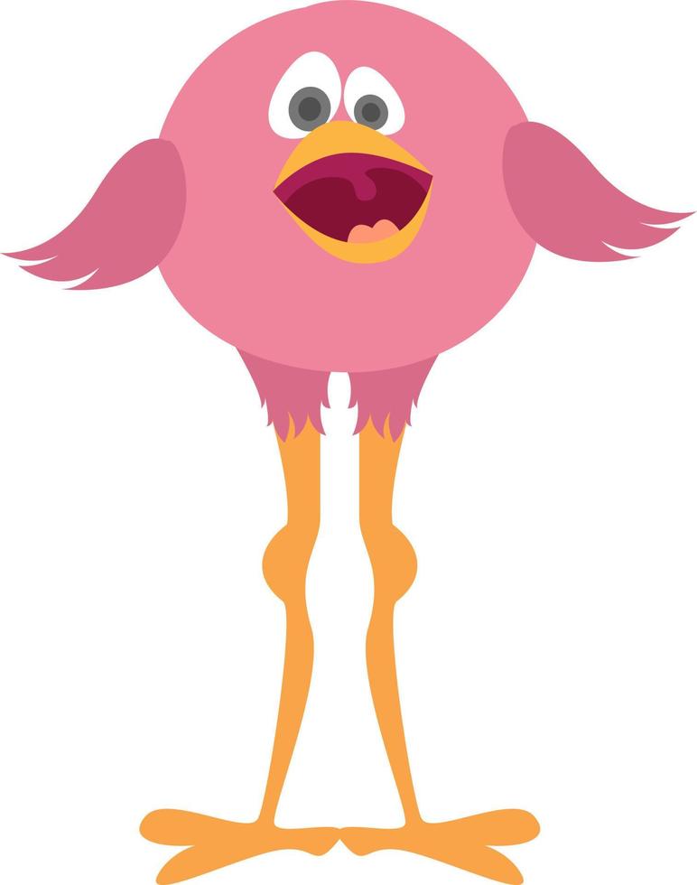 Pink bird, illustration, vector on white background