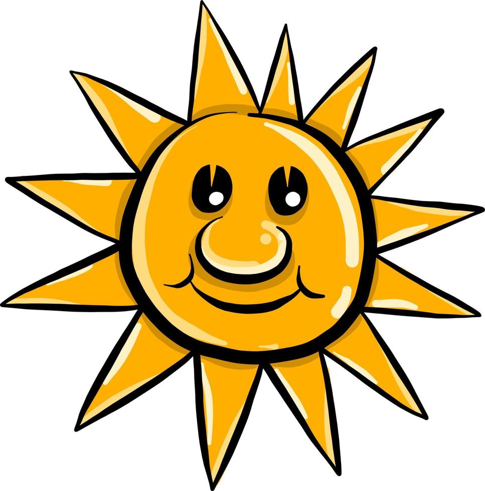 Happy sun , illustration, vector on white background