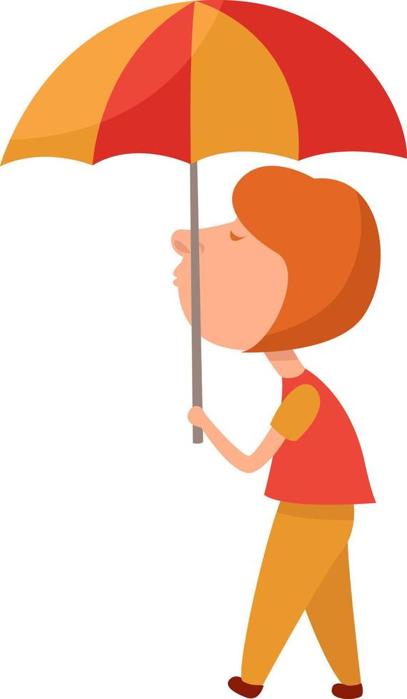 Girl with umbrella,illustration,vector on white background vector