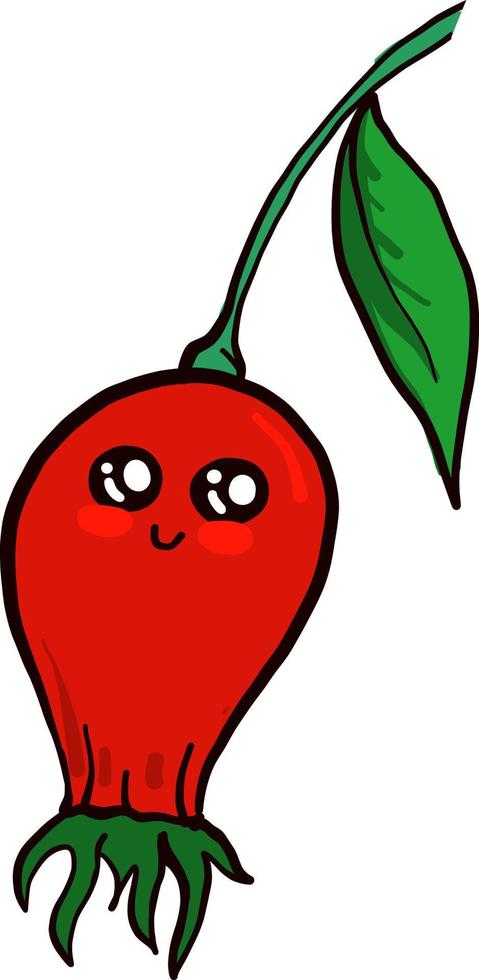 Cute rosehip, illustration, vector on a white background.