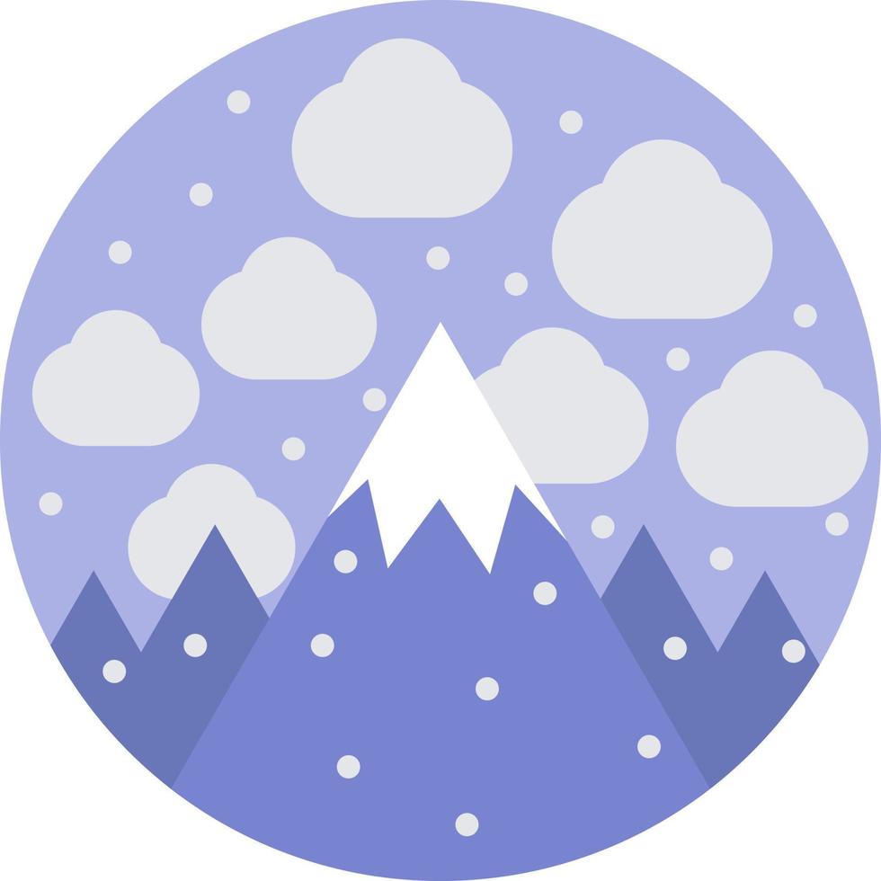 Morning with snow in the mountains, illustration, vector on white background.