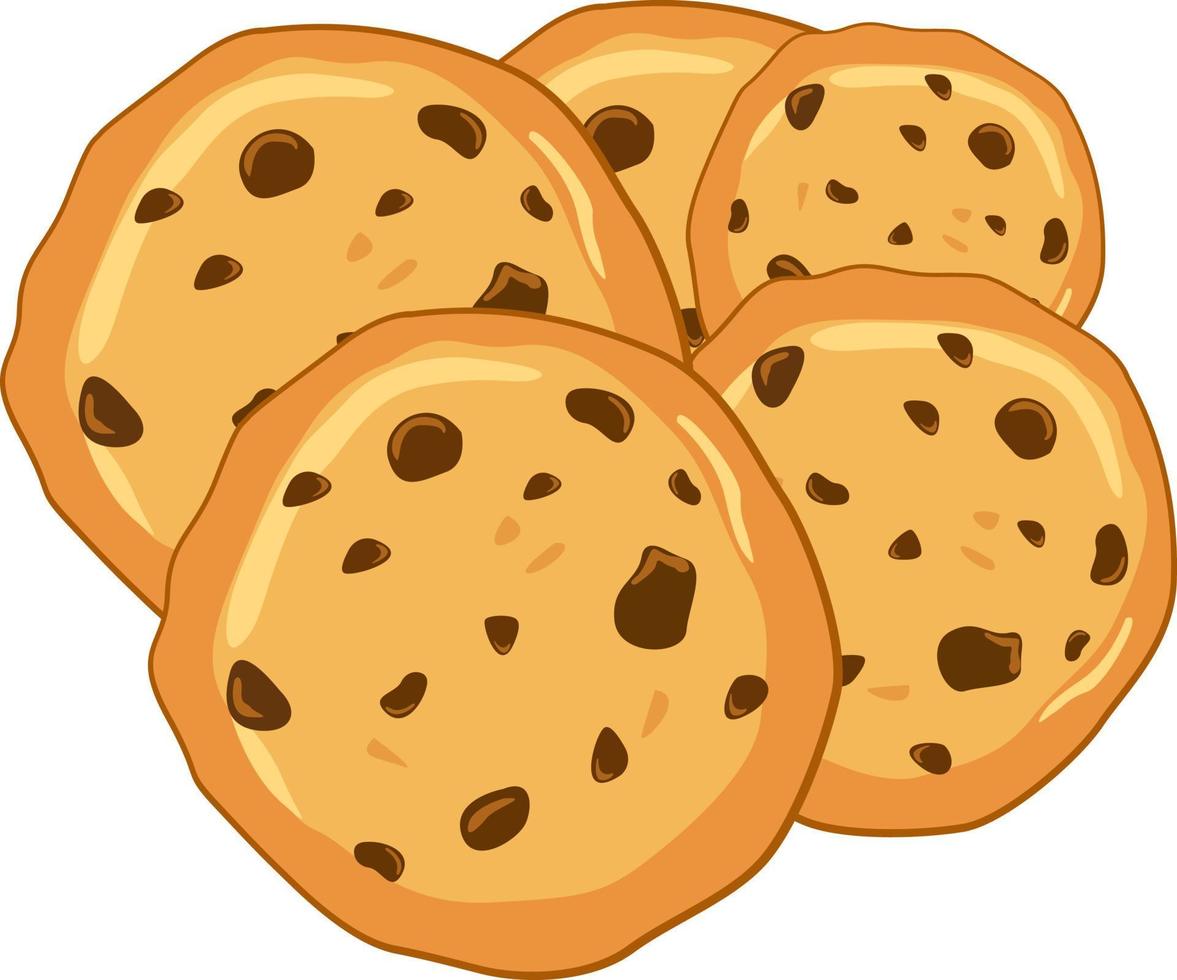 deliciosas galletas, ilustración, vector sobre fondo blanco.