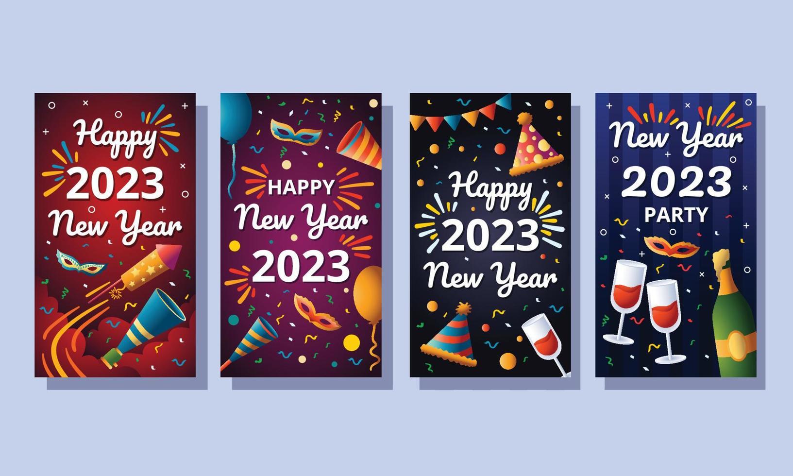 Happy New Year Party Social Media vector