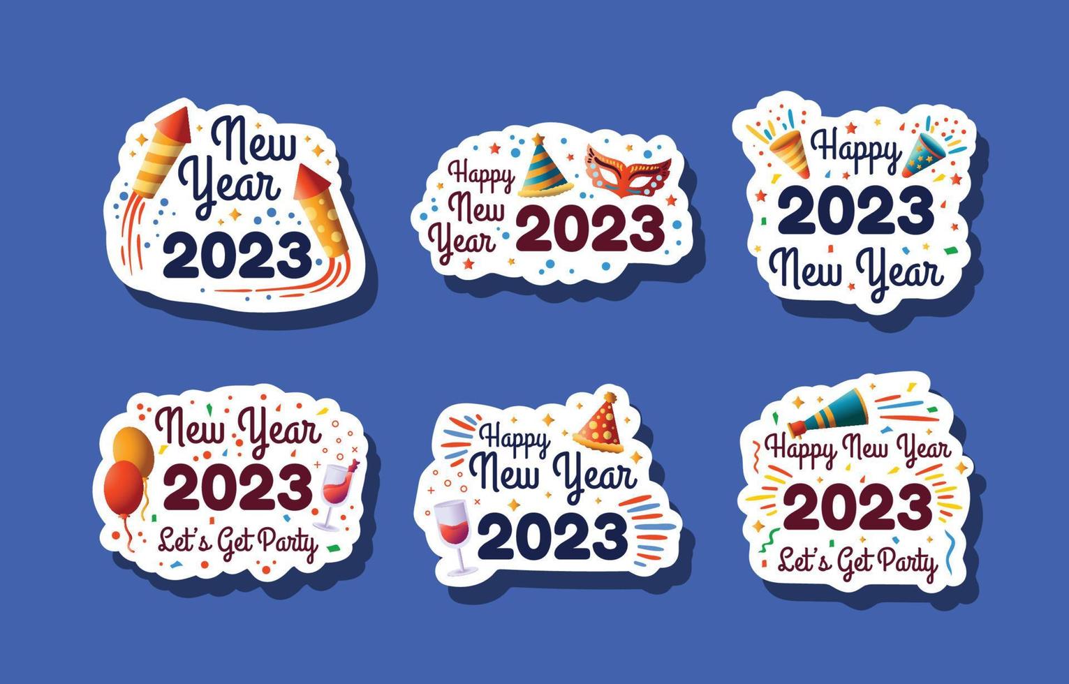 Happy New Year Sticker vector