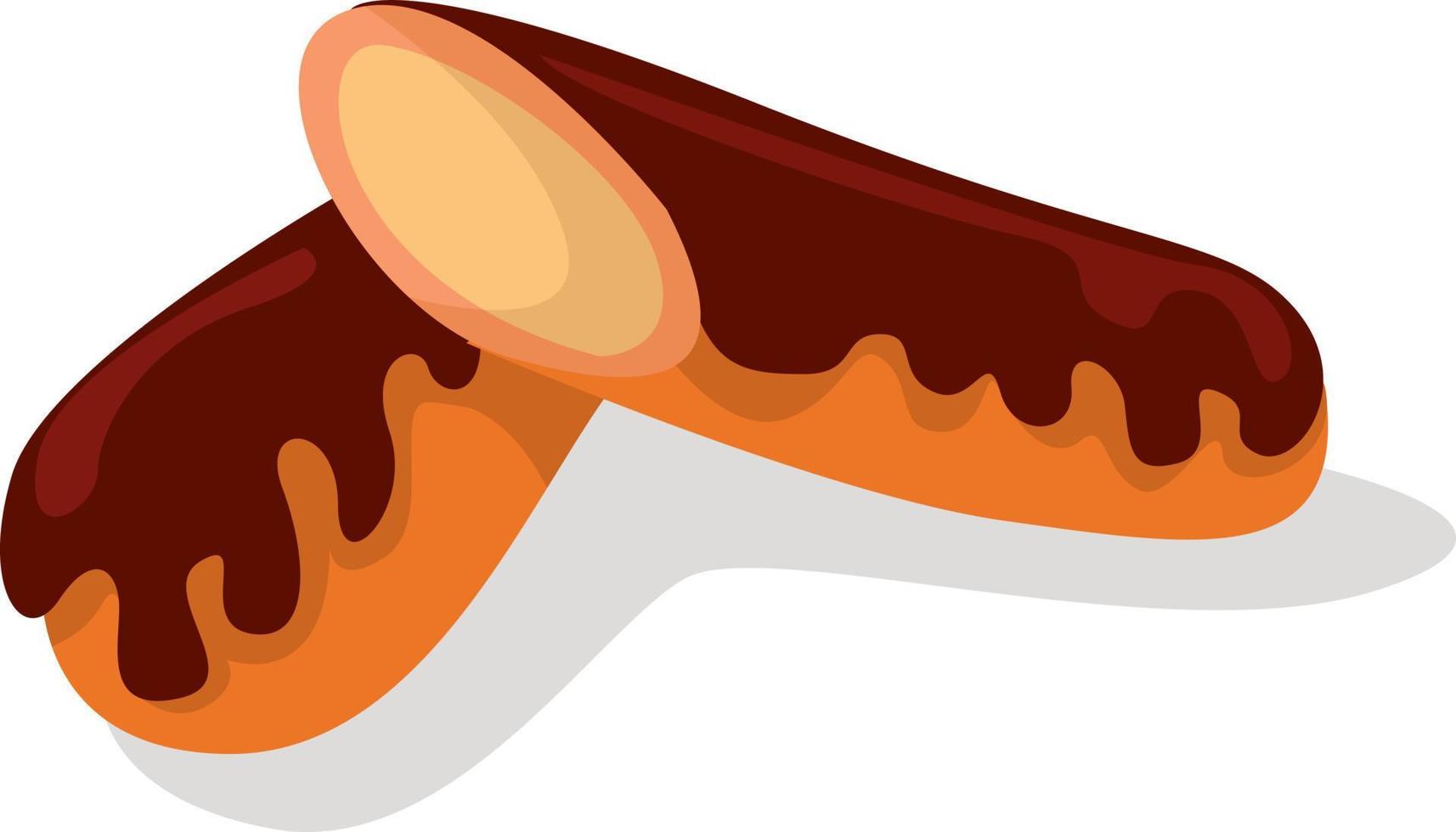 Eclair food, illustration, vector on white background
