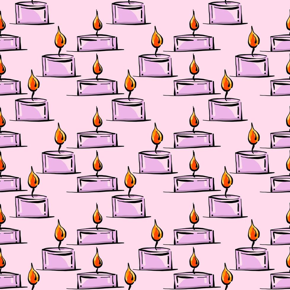 Candles pattern, illustration, vector on white background.