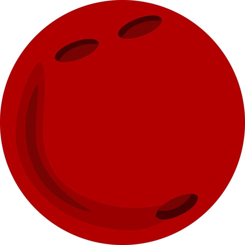 Red bowling ball, illustration, vector on white background.