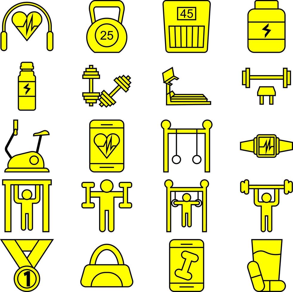 Gym equipment, illustration, vector on a white background.