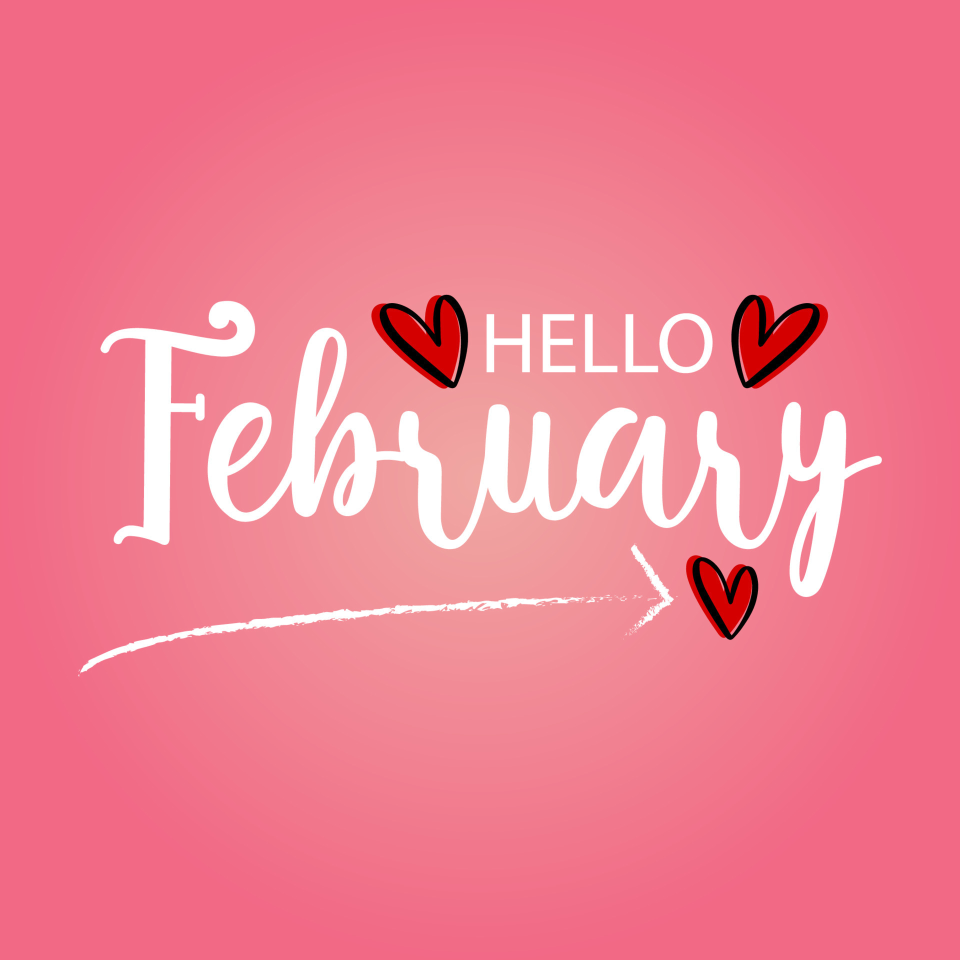 Premium Vector  Hello february wallpaper