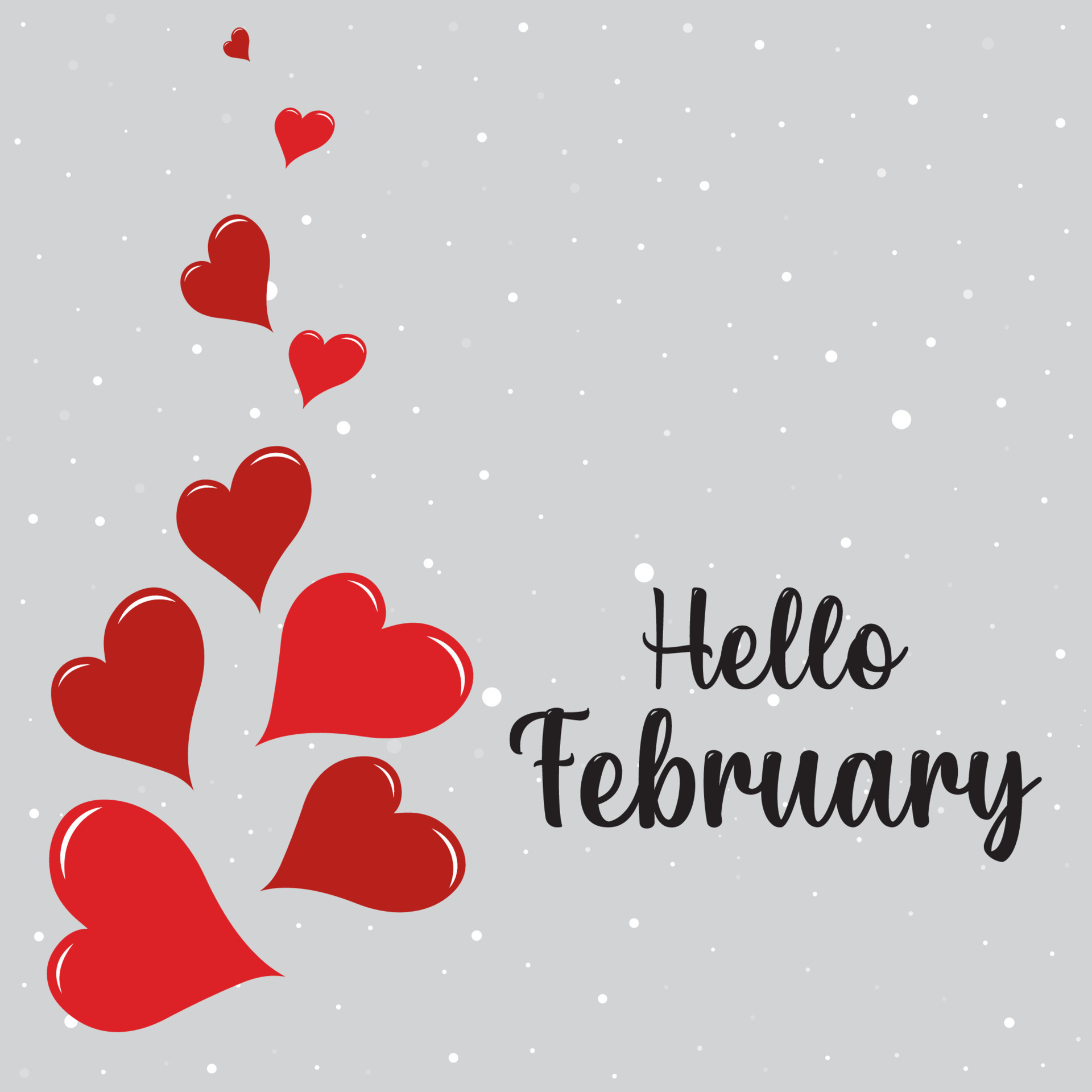 Hello February hand lettering. february. suitable for greetings