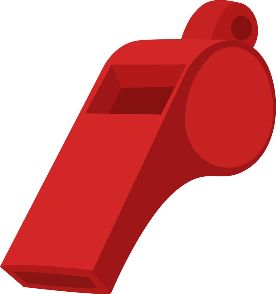 Red whistle ,illustration, vector on white background