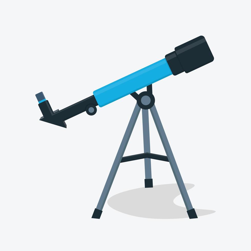 icono de ilustración de vector de telescopio aislado sobre fondo blanco. telescopio en trípode