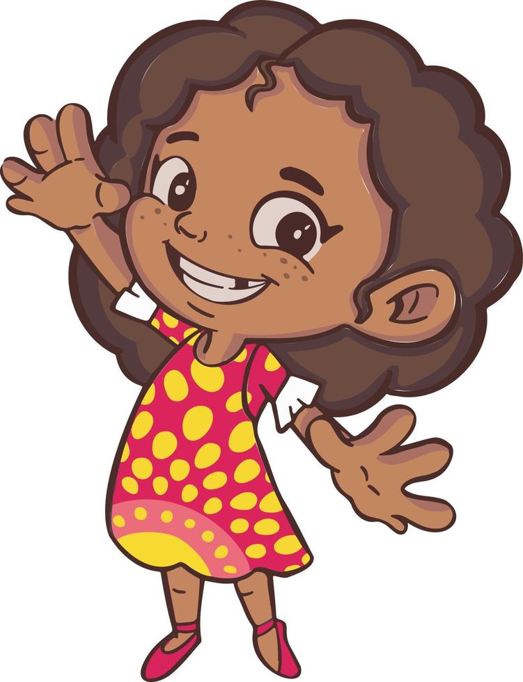 Little girl symbol icon shows gesture class, cool vector