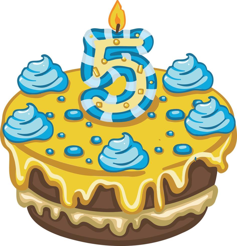 Sweet Festive Birthday Dissert Cake Sign Icon vector