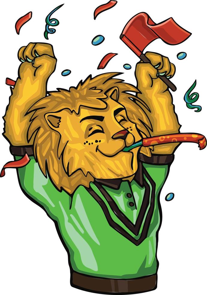 Emotions emoticons lion joy holiday cartoon style character vector