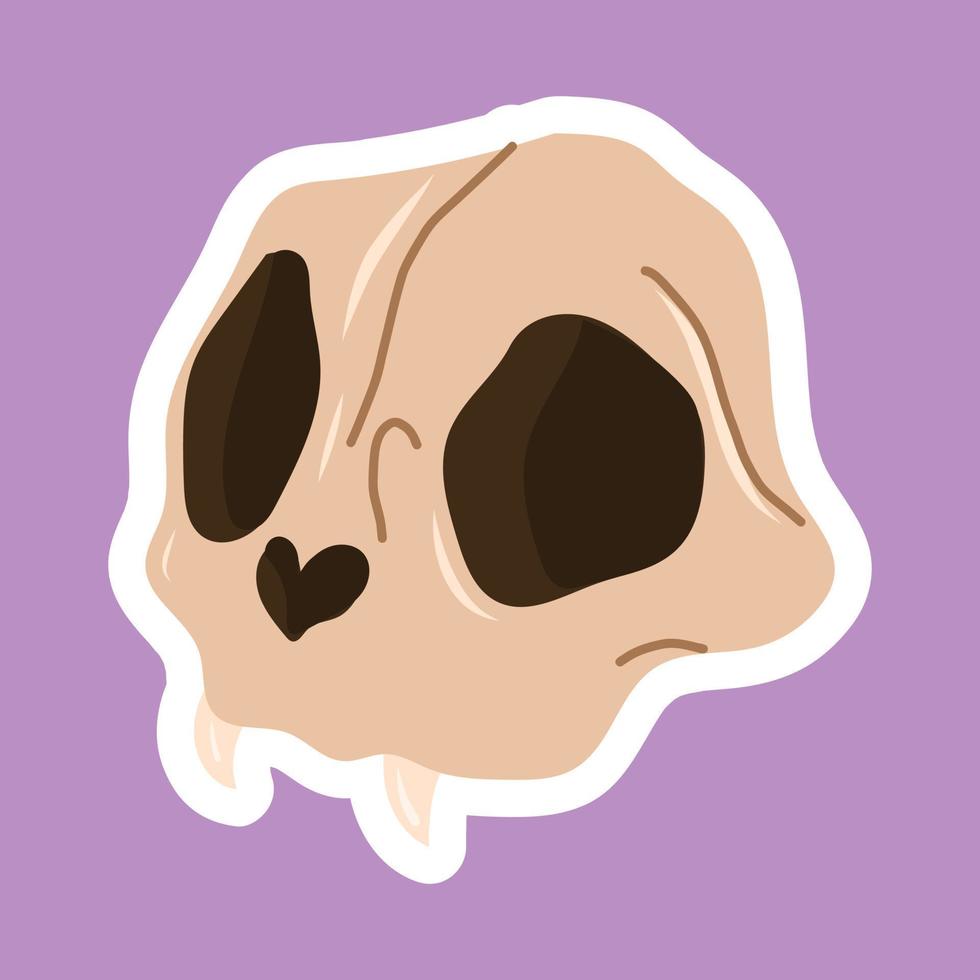 Animals Skull with fangs sticker.Witchcraft magic design elements. vector