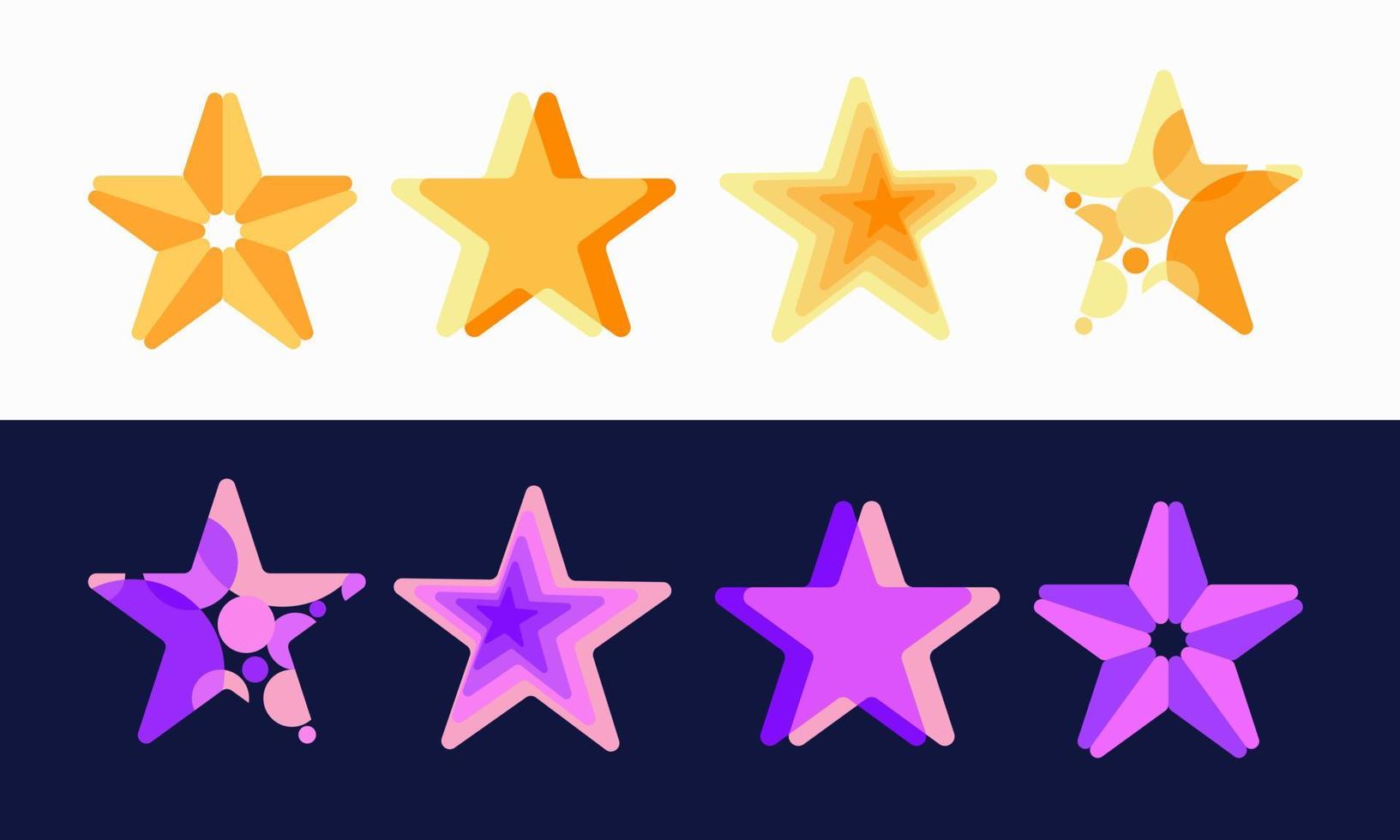 Set of creative stars color blend vector