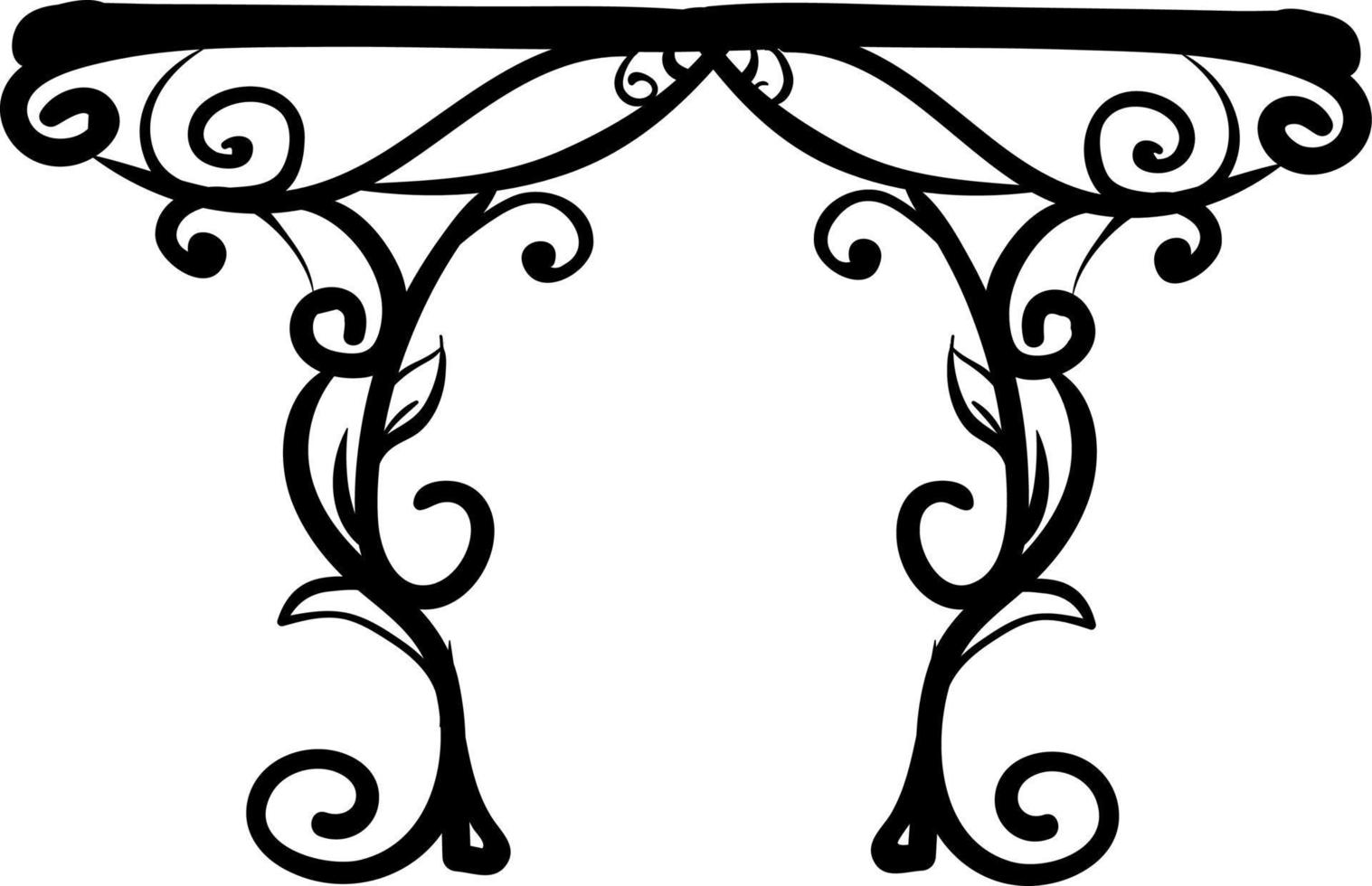 Decorative table, illustration, vector on white background.