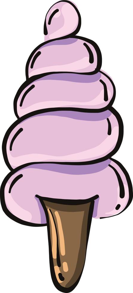Tall unicorn ice cream, illustration, vector on a white background.
