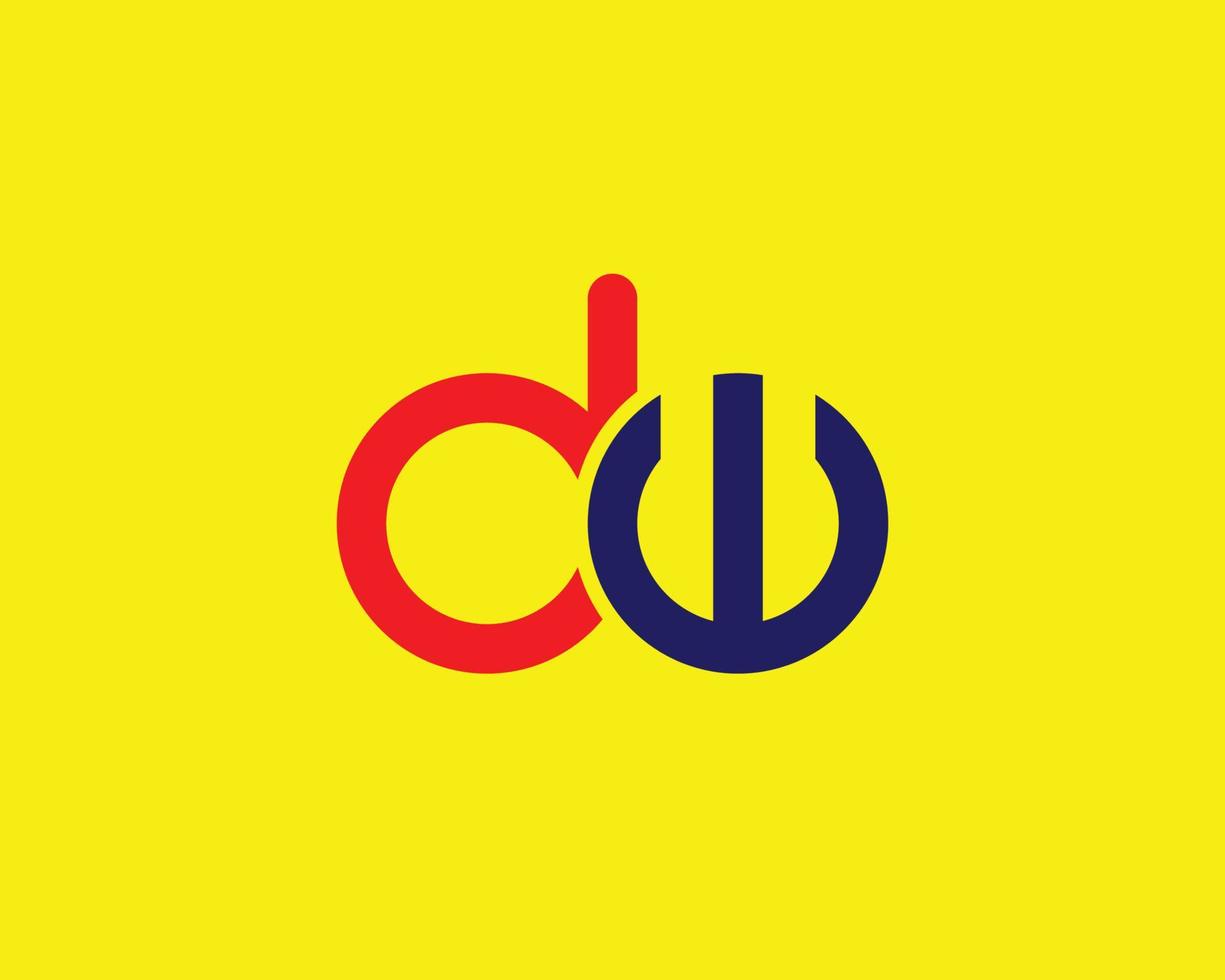 plantilla de vector de diseño de logotipo dw wd
