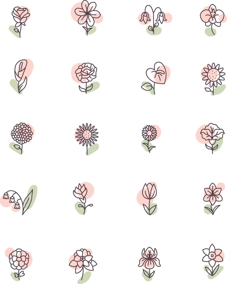 Pink flowers, illustration, vector, on a white background. vector