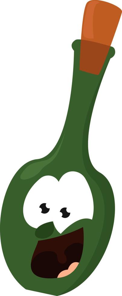Bottle of wine , illustration, vector on white background