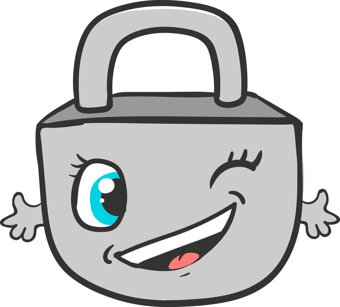 Winking lock, illustration, vector on white background