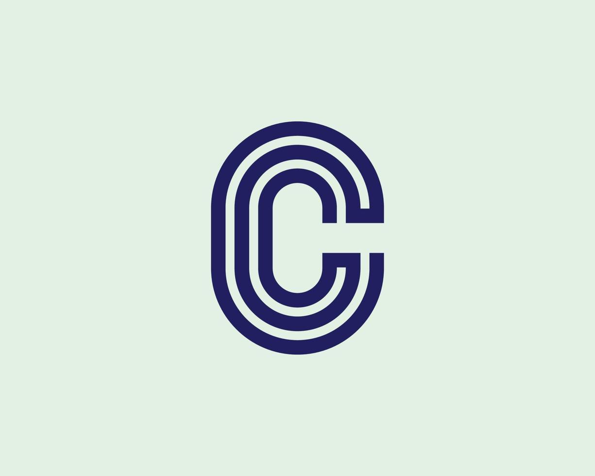 CC logo design vector template