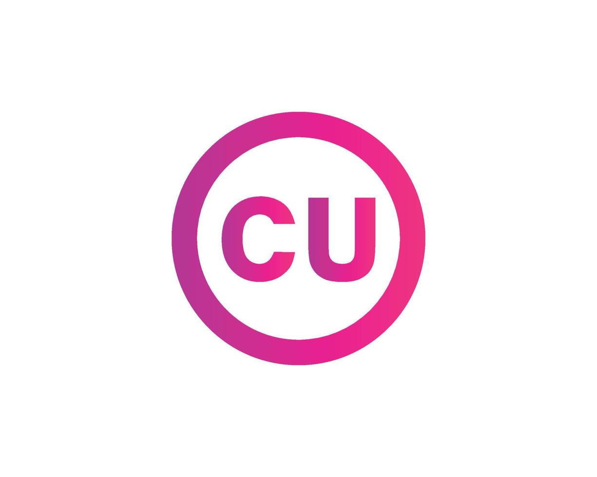 CU UC logo design vector template