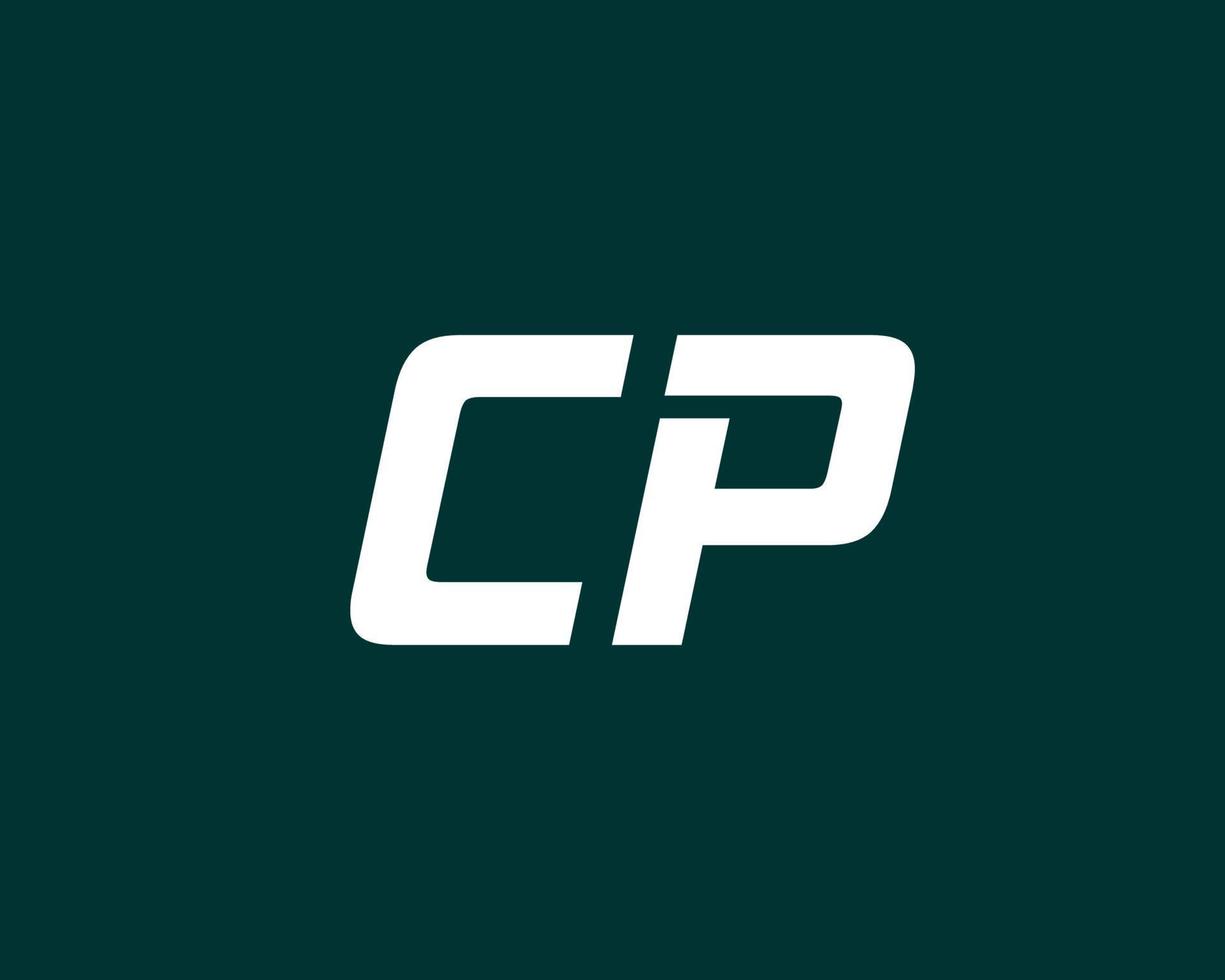 plantilla de vector de diseño de logotipo de pc cp
