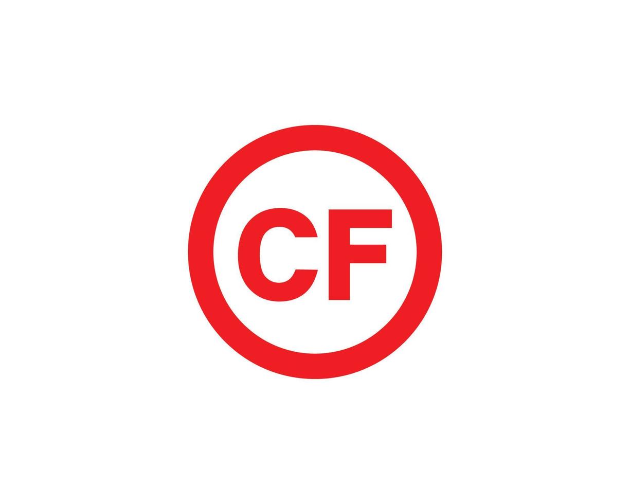 plantilla de vector de diseño de logotipo cf fc