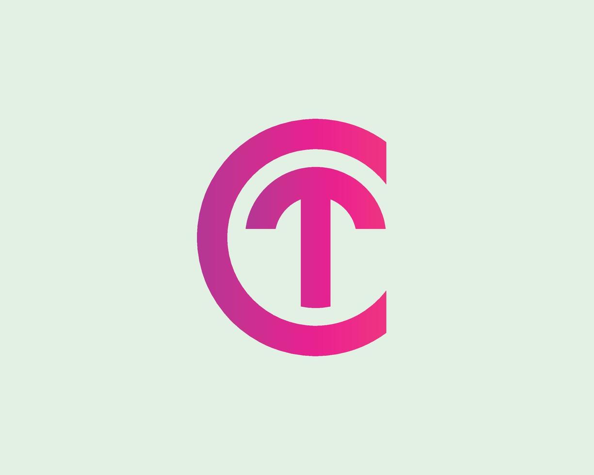 plantilla de vector de diseño de logotipo ct tc