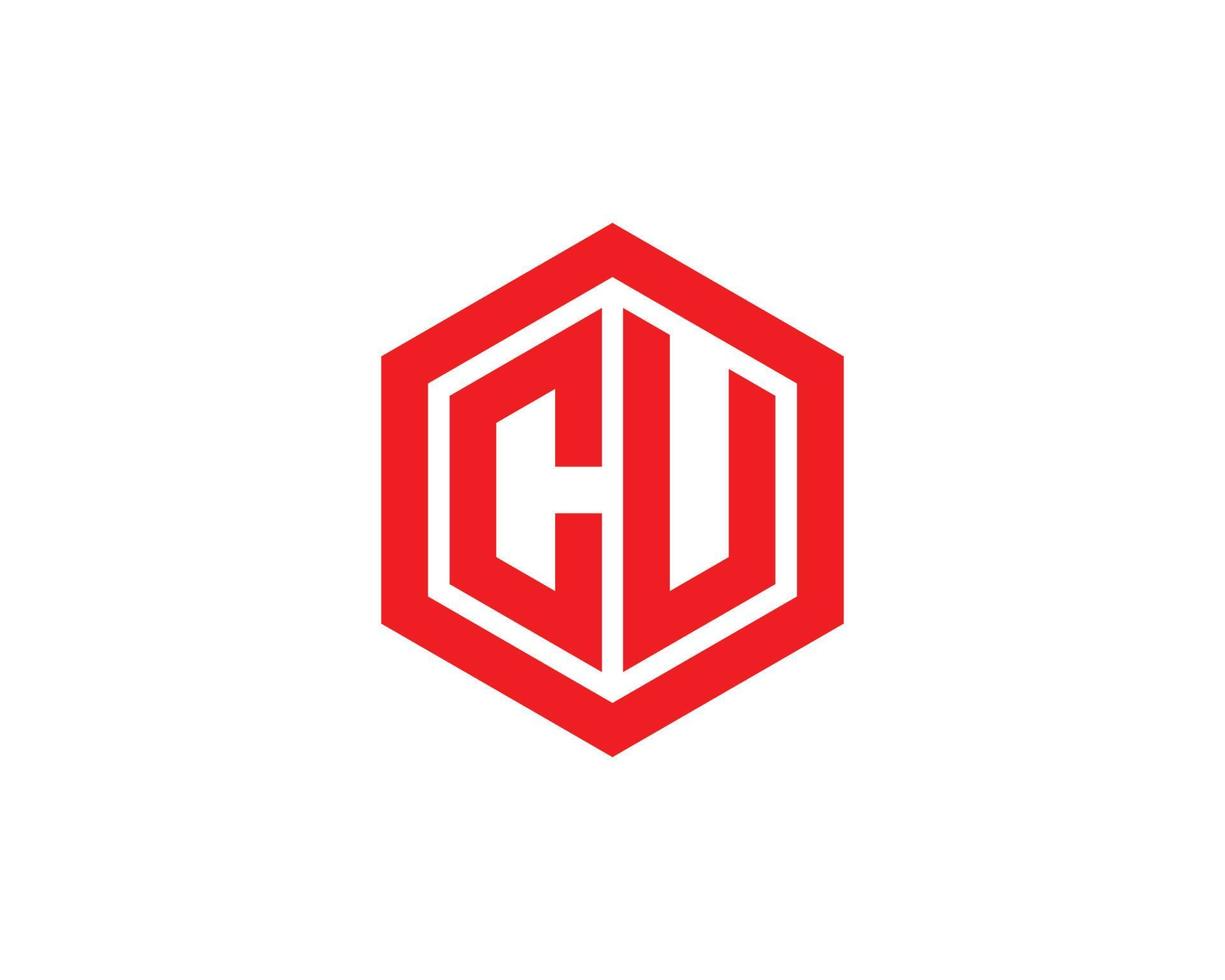 CU UC logo design vector template