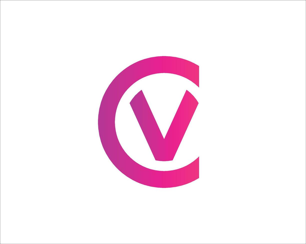 plantilla de vector de diseño de logotipo cv vc