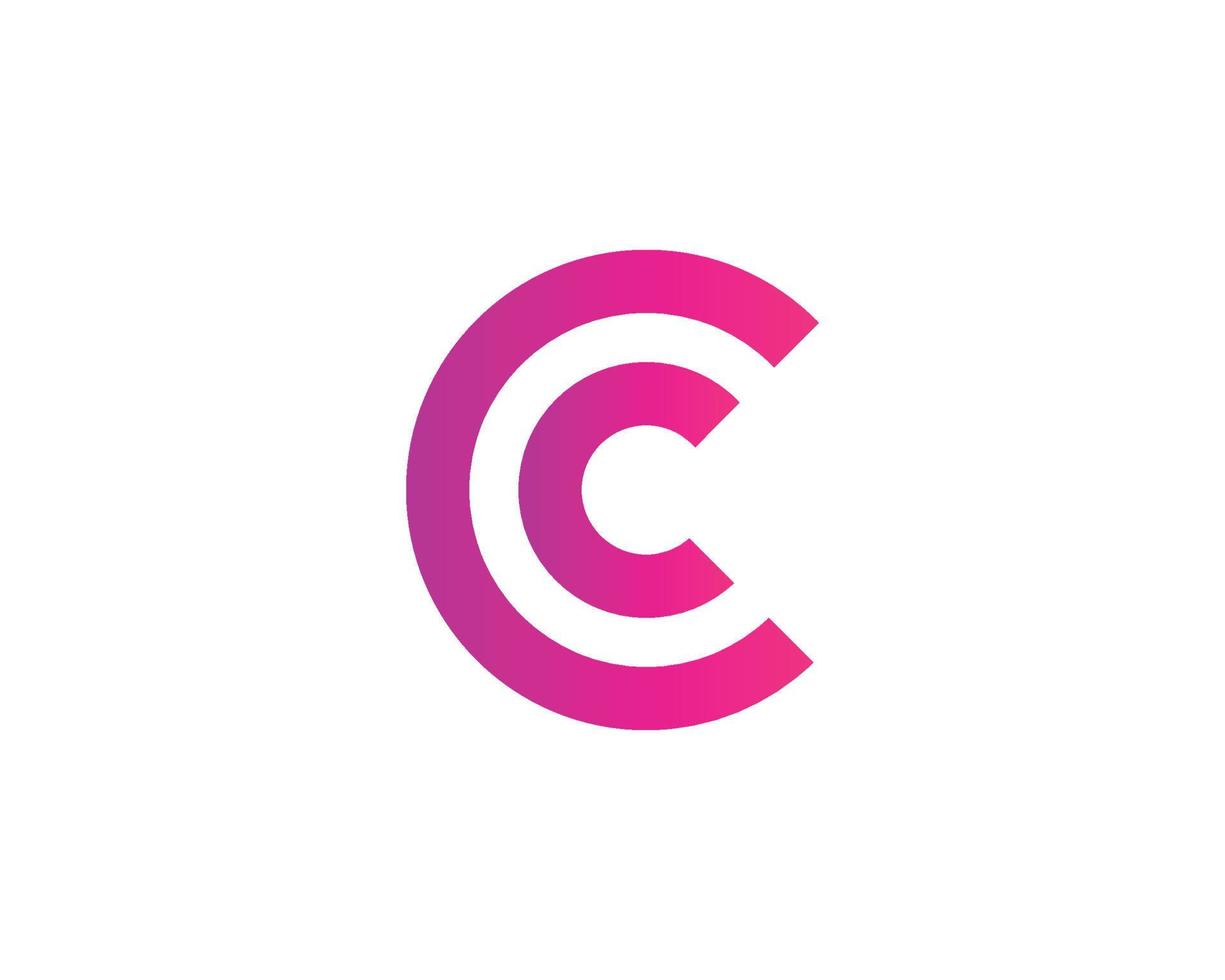 CC logo design vector template