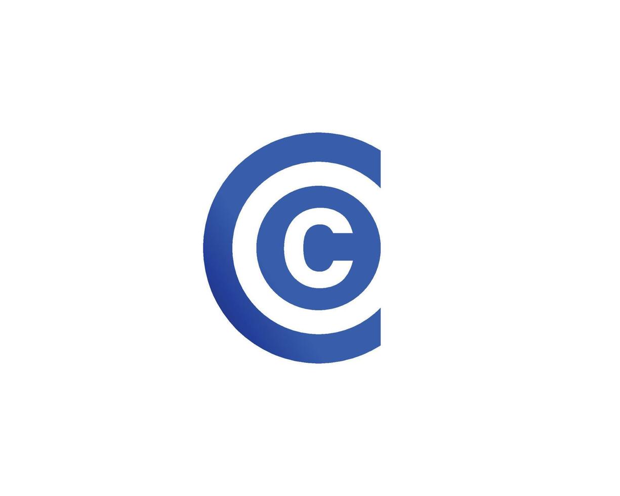 CC logo design vector template