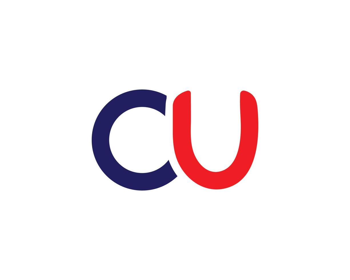 plantilla de vector de diseño de logotipo cu uc