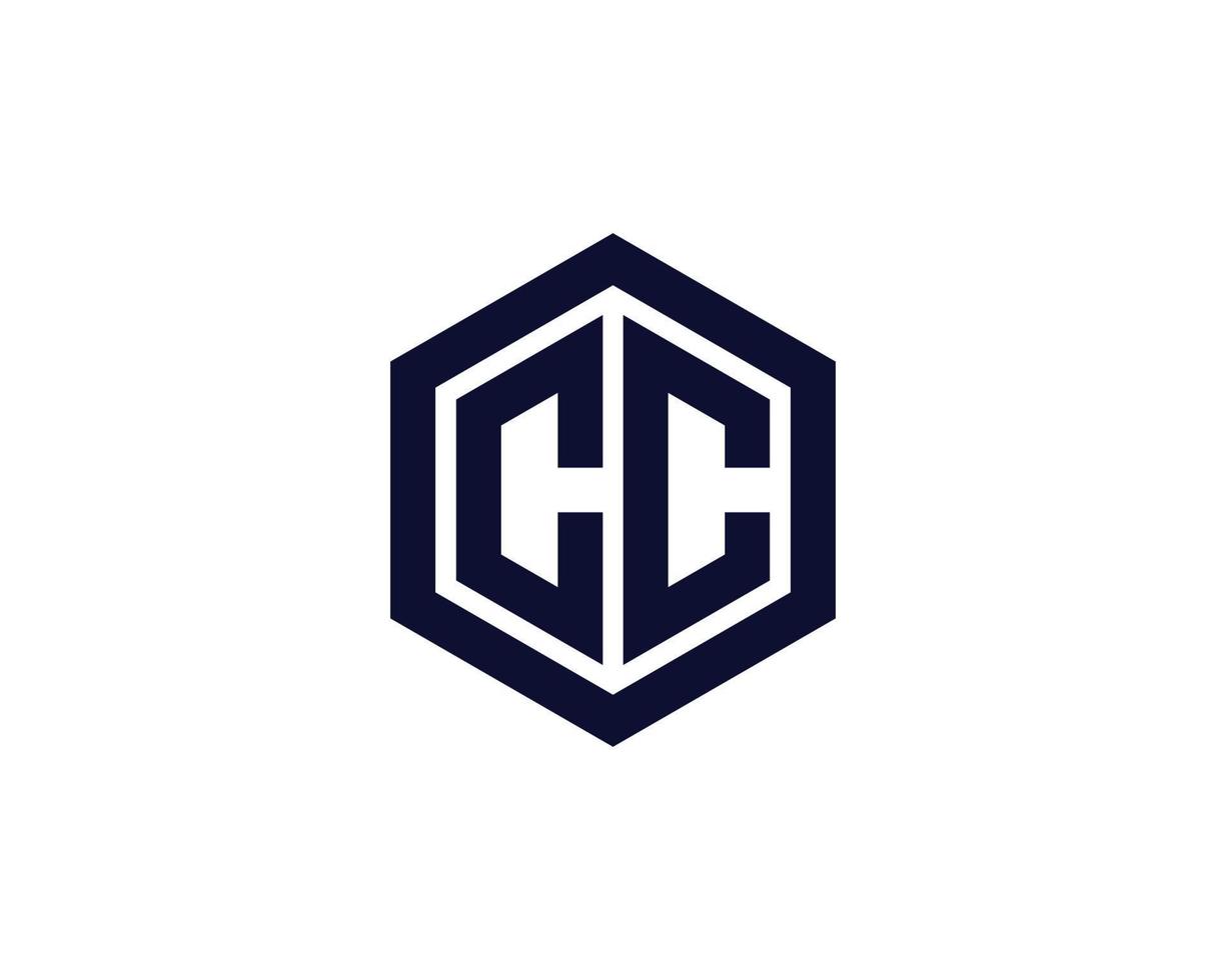 CC logo design vector template