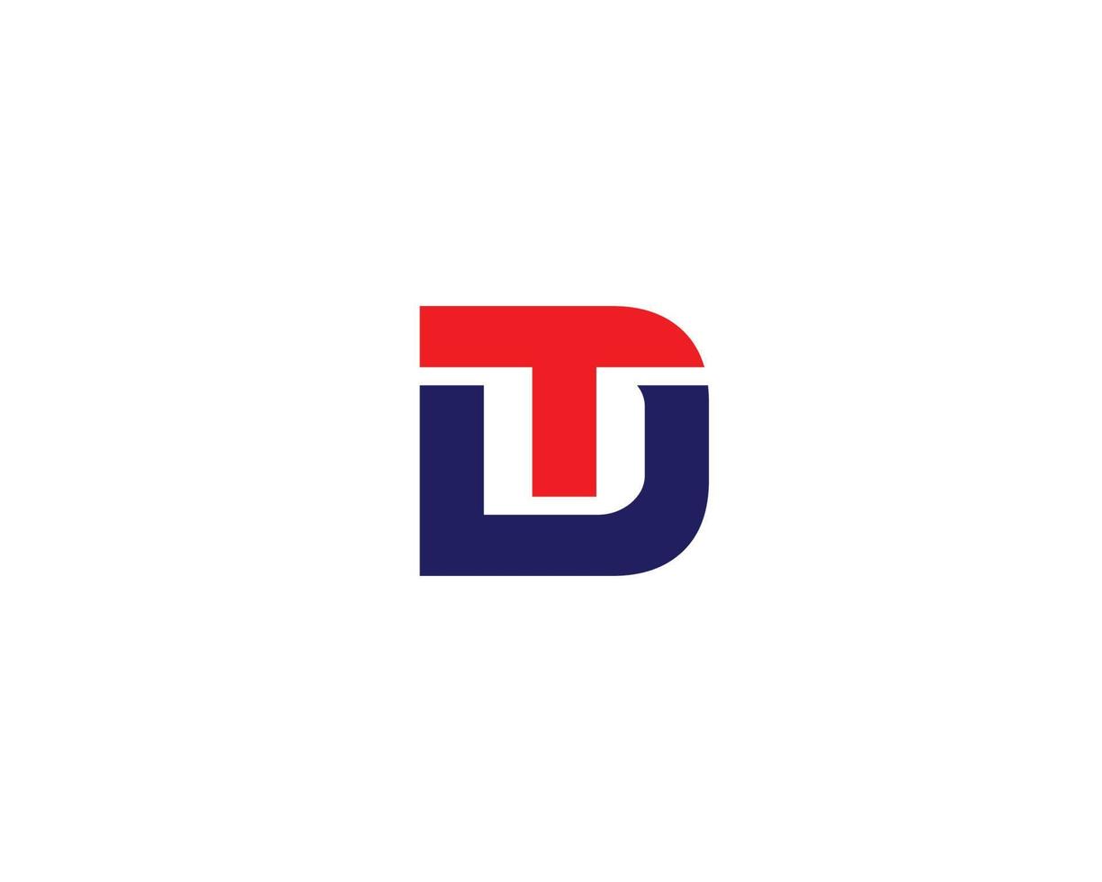 DT TD logo design vector template