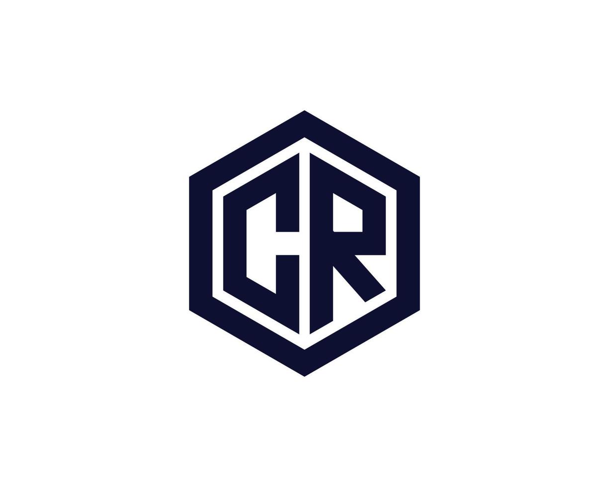 CR RC logo design vector template