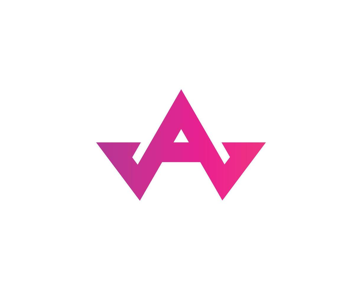 AW WA logo design vector template