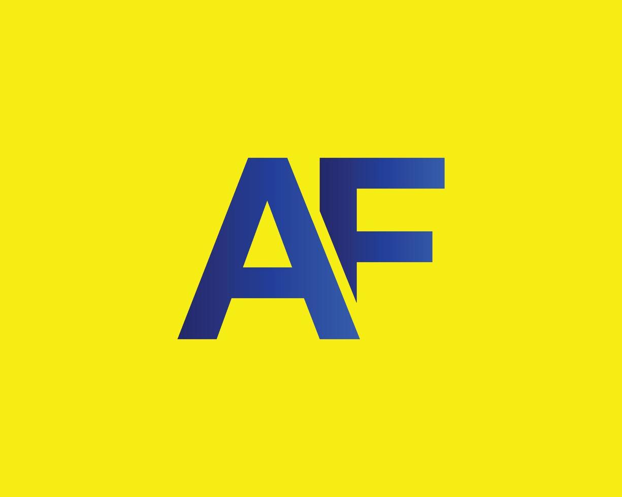 AF FA logo design vector template
