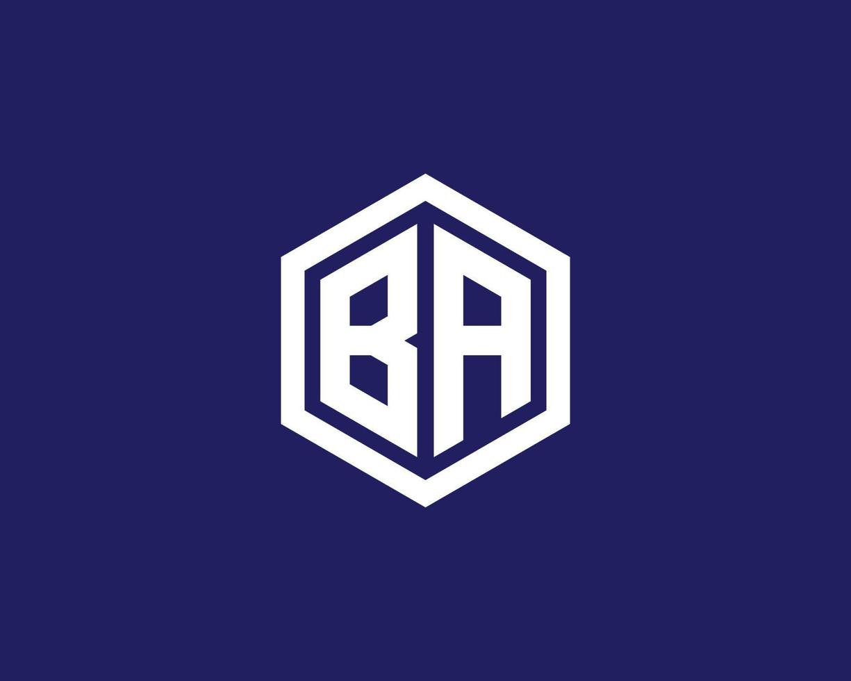 BA AB logo design vector template