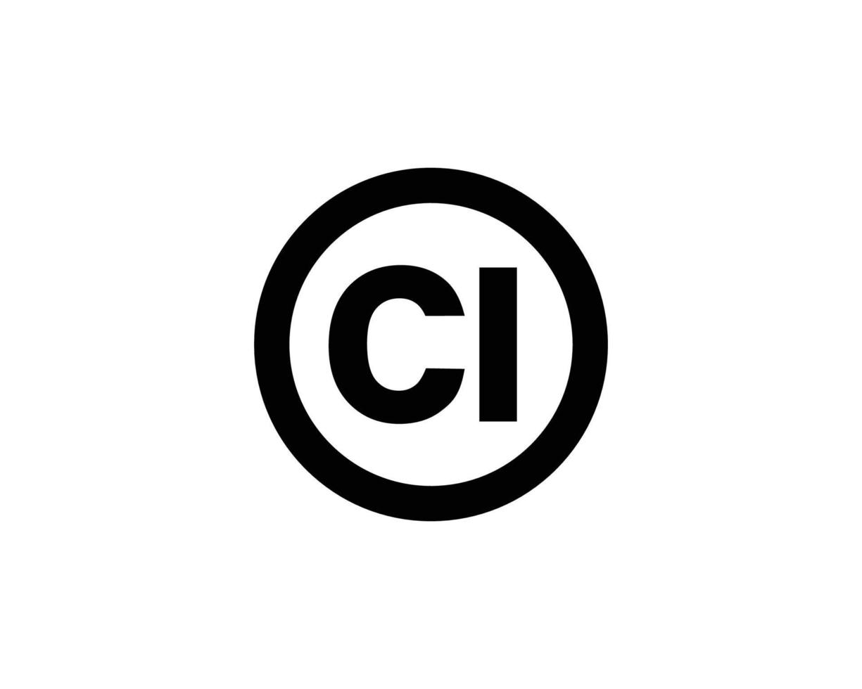 plantilla de vector de diseño de logotipo ci ic