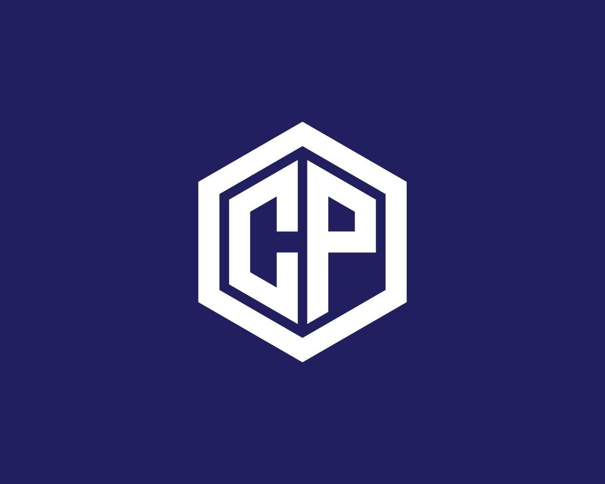 plantilla de vector de diseño de logotipo de pc cp