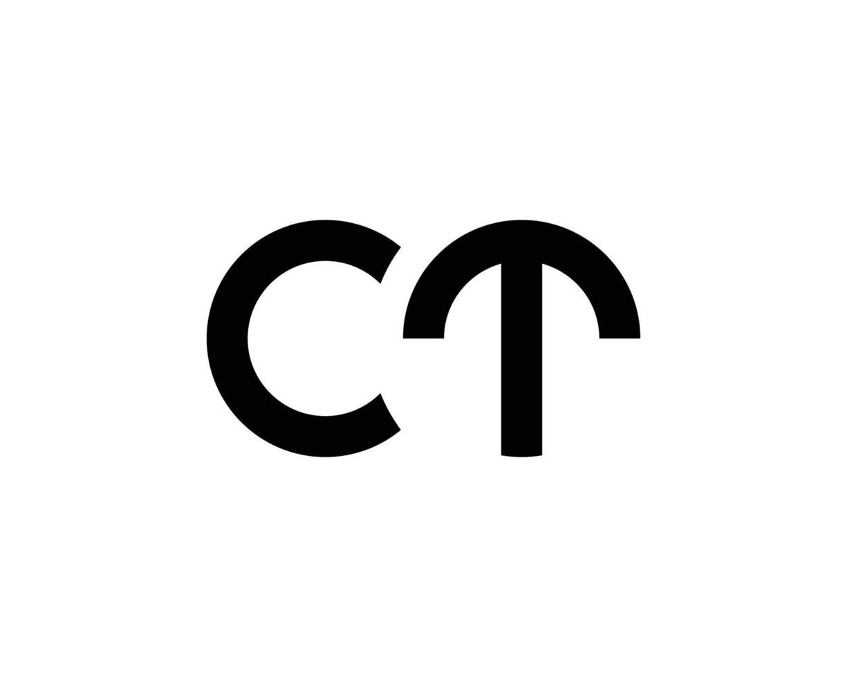 plantilla de vector de diseño de logotipo ct tc