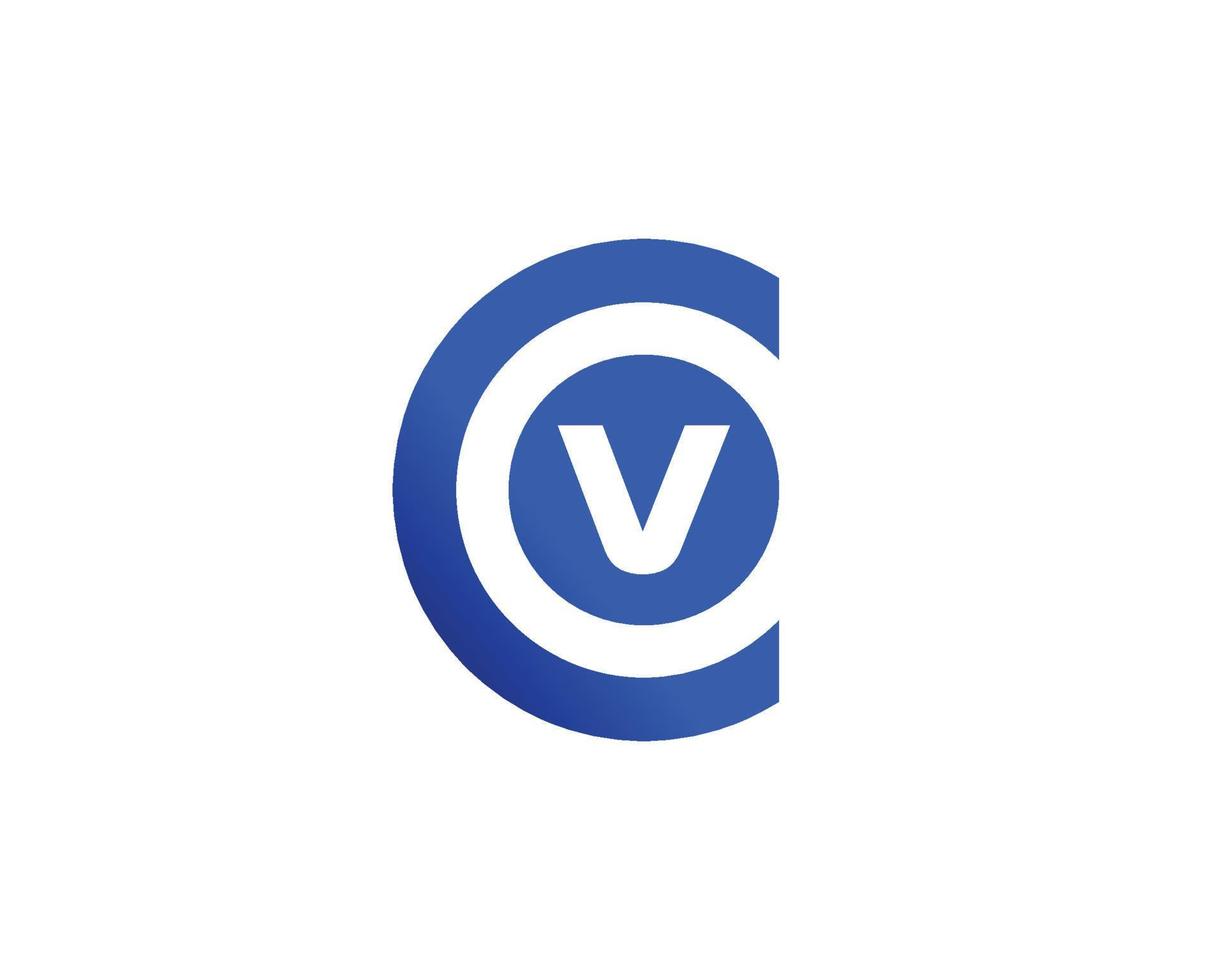 plantilla de vector de diseño de logotipo cv vc