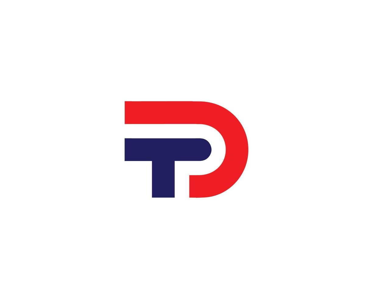 DT TD logo design vector template