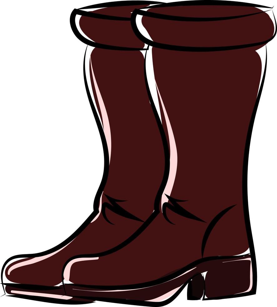 grandes botas marrones, ilustración, vector sobre fondo blanco.