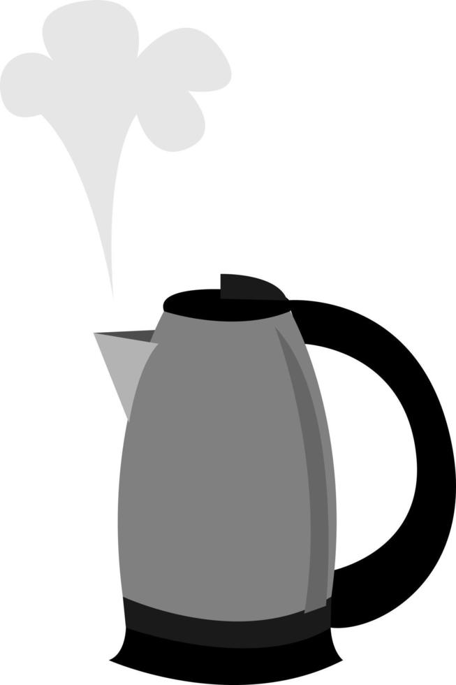 Boiling kettle, illustration, vector on white background.